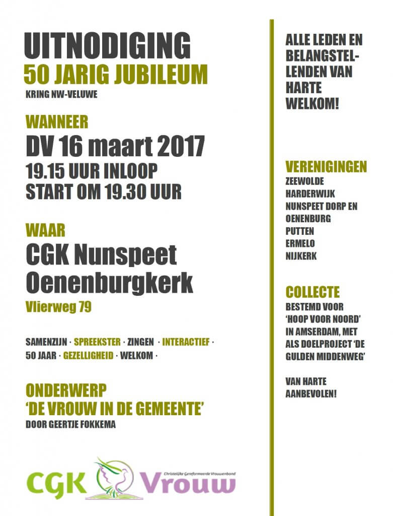 De CGK Vrouw, kring NW Veluwe bestaat 50 jaar
